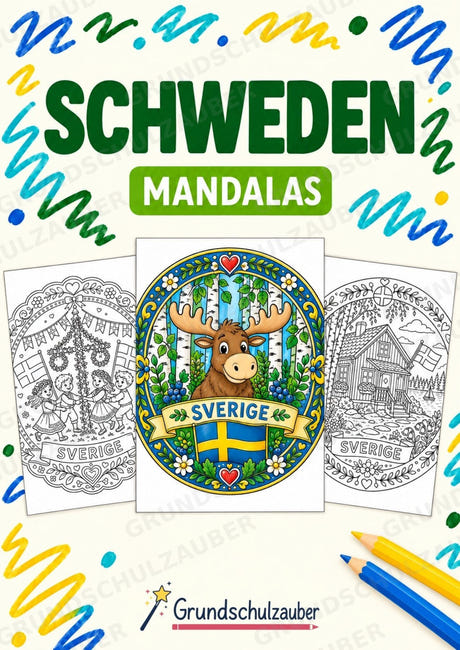Schweden Mandalas Ausmalbilder – Länder und Kulturen – 15 Malvorlagen – Cover