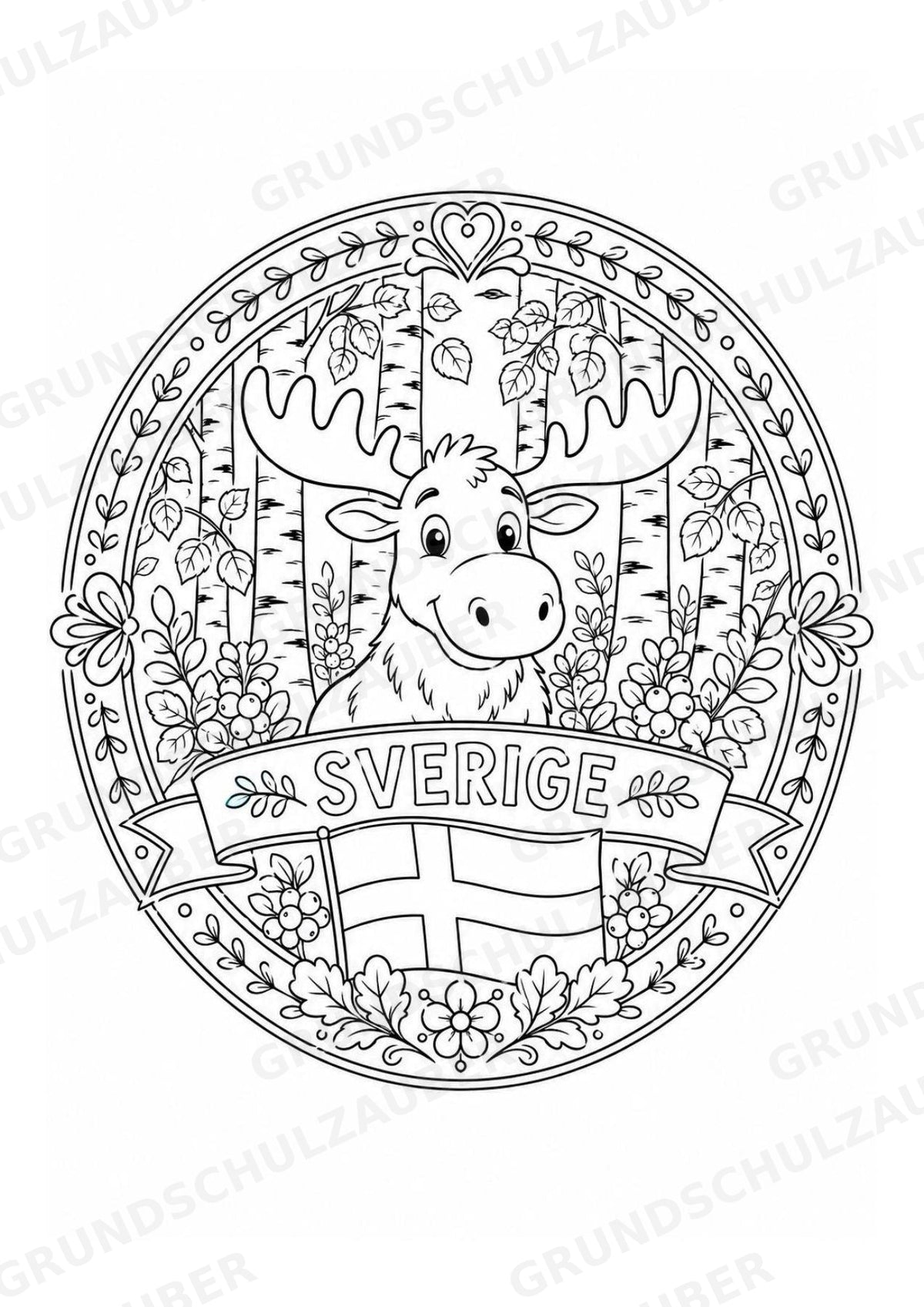 Schweden Mandalas Ausmalbilder – Länder und Kulturen – 15 Malvorlagen – Materialseite 2