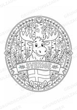 Schweden Mandalas Ausmalbilder – Länder und Kulturen – 15 Malvorlagen – Materialseite 2