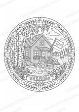 Schweden Mandalas Ausmalbilder – Länder und Kulturen – 15 Malvorlagen – Materialseite 4
