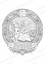 Schweden Mandalas Ausmalbilder – Länder und Kulturen – 15 Malvorlagen – Materialseite 6