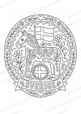 Schweden Mandalas Ausmalbilder – Länder und Kulturen – 15 Malvorlagen – Materialseite 8