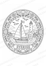 Schweden Mandalas Ausmalbilder – Länder und Kulturen – 15 Malvorlagen – Materialseite 9