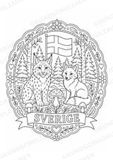 Schweden Mandalas Ausmalbilder – Länder und Kulturen – 15 Malvorlagen – Materialseite 12