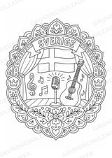 Schweden Mandalas Ausmalbilder – Länder und Kulturen – 15 Malvorlagen – Materialseite 14
