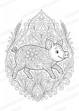 Schwein Mandalas Ausmalbilder – Tiere – 15 Malvorlagen – Materialseite 3