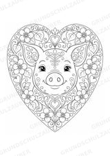 Schwein Mandalas Ausmalbilder – Tiere – 15 Malvorlagen – Materialseite 5