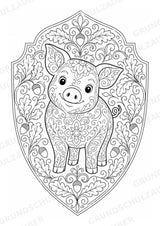 Schwein Mandalas Ausmalbilder – Tiere – 15 Malvorlagen – Materialseite 7