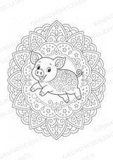 Schwein Mandalas Ausmalbilder – Tiere – 15 Malvorlagen – Materialseite 9