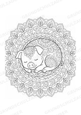 Schwein Mandalas Ausmalbilder – Tiere – 15 Malvorlagen – Materialseite 10