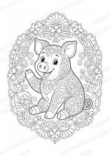 Schwein Mandalas Ausmalbilder – Tiere – 15 Malvorlagen – Materialseite 13
