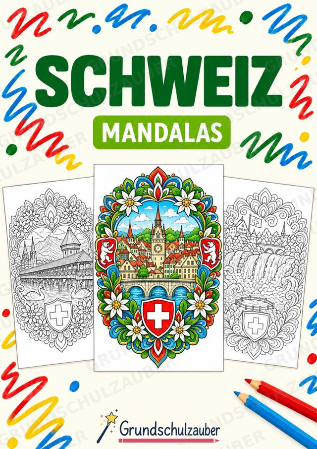 Schweiz Mandalas Ausmalbilder – Länder und Kulturen – 15 Malvorlagen – Cover