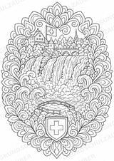 Schweiz Mandalas Ausmalbilder – Länder und Kulturen – 15 Malvorlagen – Materialseite 4