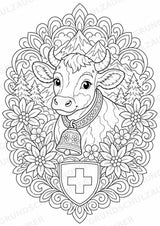 Schweiz Mandalas Ausmalbilder – Länder und Kulturen – 15 Malvorlagen – Materialseite 6
