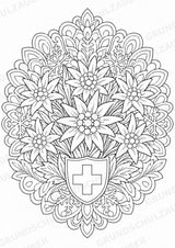 Schweiz Mandalas Ausmalbilder – Länder und Kulturen – 15 Malvorlagen – Materialseite 9