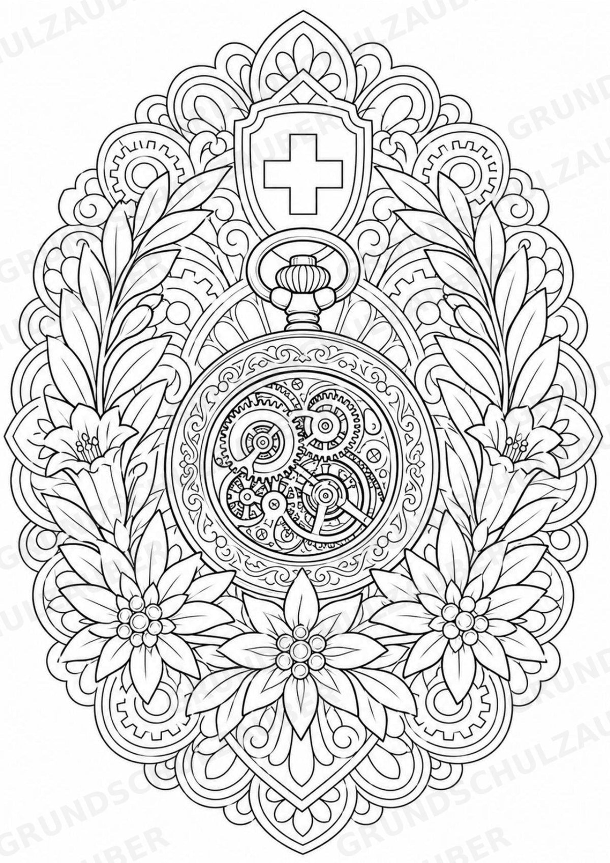 Schweiz Mandalas Ausmalbilder – Länder und Kulturen – 15 Malvorlagen – Materialseite 10