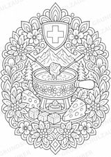 Schweiz Mandalas Ausmalbilder – Länder und Kulturen – 15 Malvorlagen – Materialseite 11