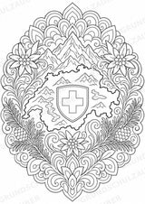 Schweiz Mandalas Ausmalbilder – Länder und Kulturen – 15 Malvorlagen – Materialseite 15