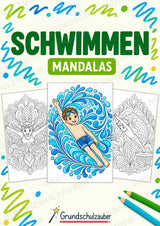 Schwimmen Mandalas Ausmalbilder – Sport – 15 Malvorlagen – Cover