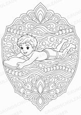 Schwimmen Mandalas Ausmalbilder – Sport – 15 Malvorlagen – Materialseite 6