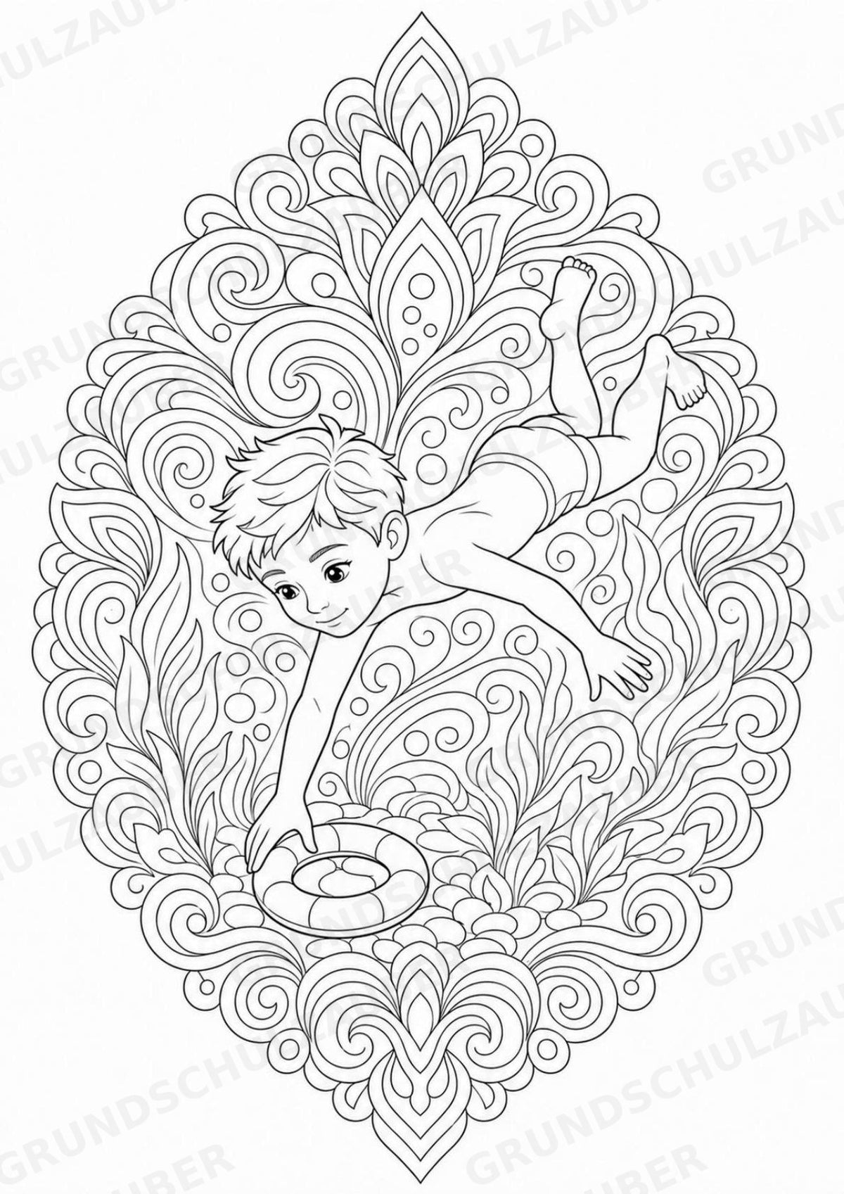 Schwimmen Mandalas Ausmalbilder – Sport – 15 Malvorlagen – Materialseite 13