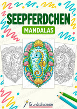 Seepferdchen Mandalas Ausmalbilder – Tiere – 15 Malvorlagen – Cover