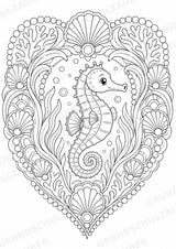 Seepferdchen Mandalas Ausmalbilder – Tiere – 15 Malvorlagen – Materialseite 3