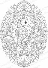 Seepferdchen Mandalas Ausmalbilder – Tiere – 15 Malvorlagen – Materialseite 7