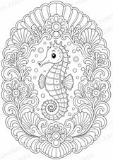 Seepferdchen Mandalas Ausmalbilder – Tiere – 15 Malvorlagen – Materialseite 9