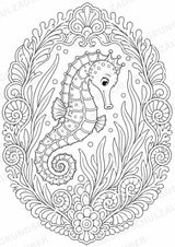 Seepferdchen Mandalas Ausmalbilder – Tiere – 15 Malvorlagen – Materialseite 10