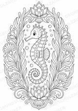 Seepferdchen Mandalas Ausmalbilder – Tiere – 15 Malvorlagen – Materialseite 11