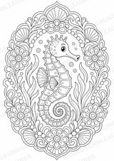Seepferdchen Mandalas Ausmalbilder – Tiere – 15 Malvorlagen – Materialseite 12