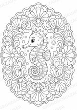 Seepferdchen Mandalas Ausmalbilder – Tiere – 15 Malvorlagen – Materialseite 13