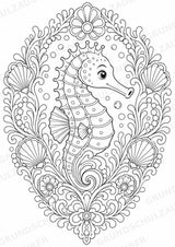 Seepferdchen Mandalas Ausmalbilder – Tiere – 15 Malvorlagen – Materialseite 14