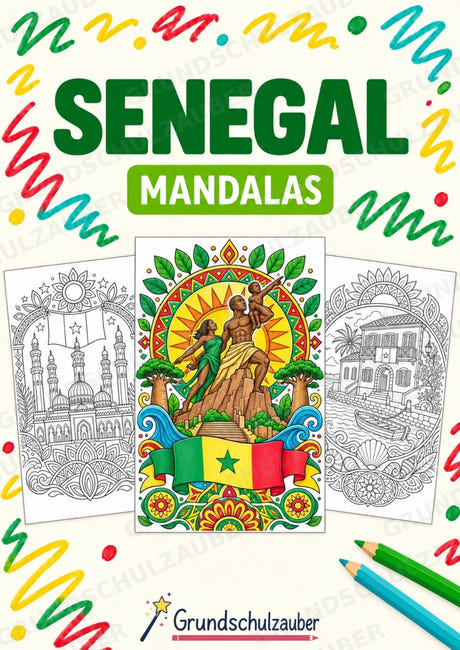 Senegal Mandalas Ausmalbilder – Länder und Kulturen – 15 Malvorlagen – Cover