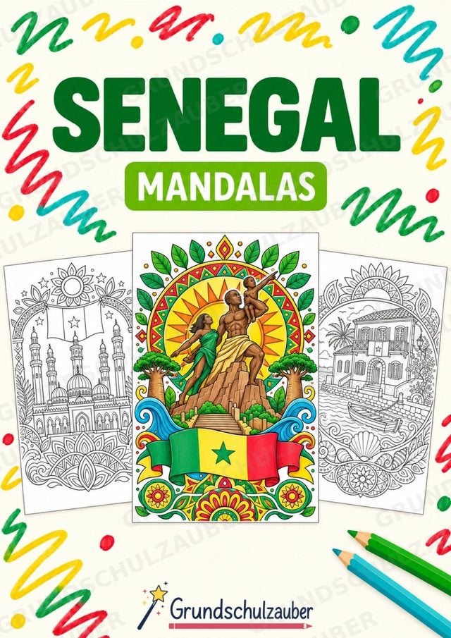 Senegal Mandalas Ausmalbilder – Länder und Kulturen – 15 Malvorlagen – Cover