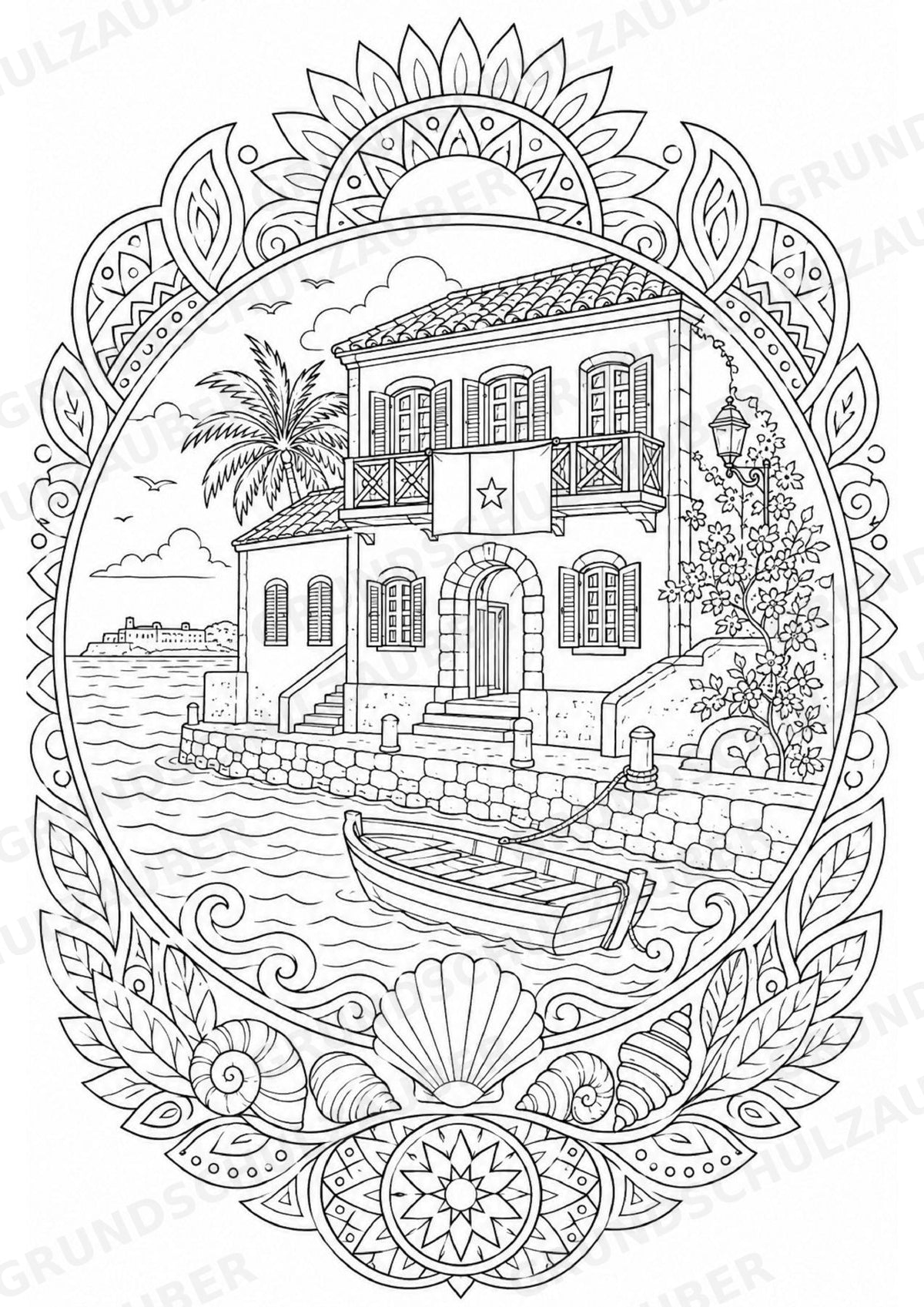 Senegal Mandalas Ausmalbilder – Länder und Kulturen – 15 Malvorlagen – Materialseite 4