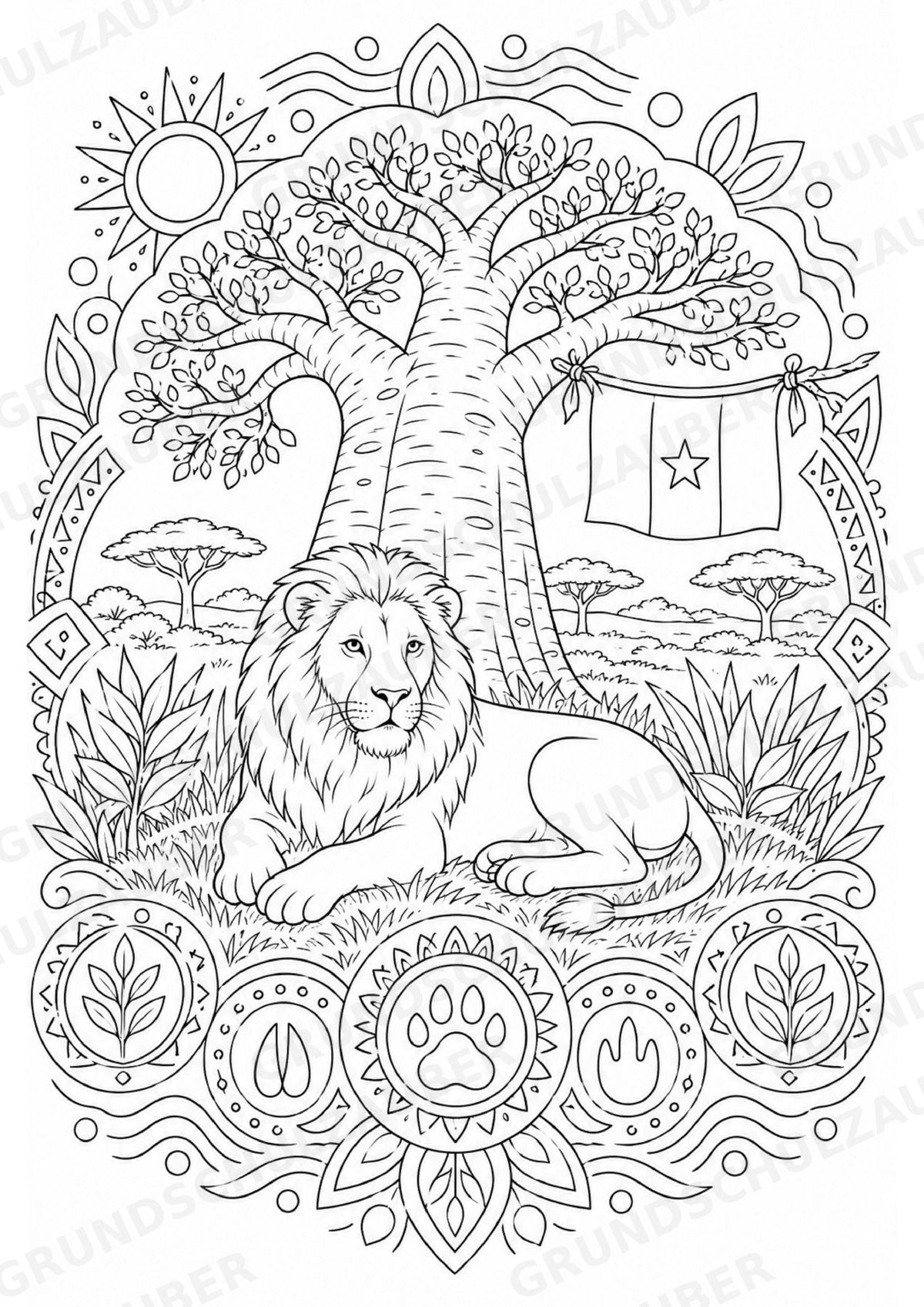 Senegal Mandalas Ausmalbilder – Länder und Kulturen – 15 Malvorlagen – Materialseite 7