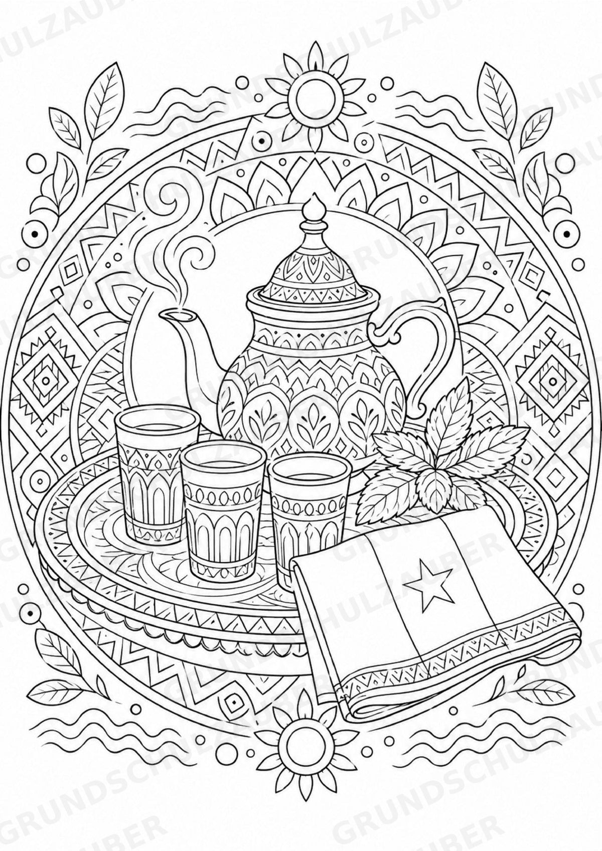 Senegal Mandalas Ausmalbilder – Länder und Kulturen – 15 Malvorlagen – Materialseite 10