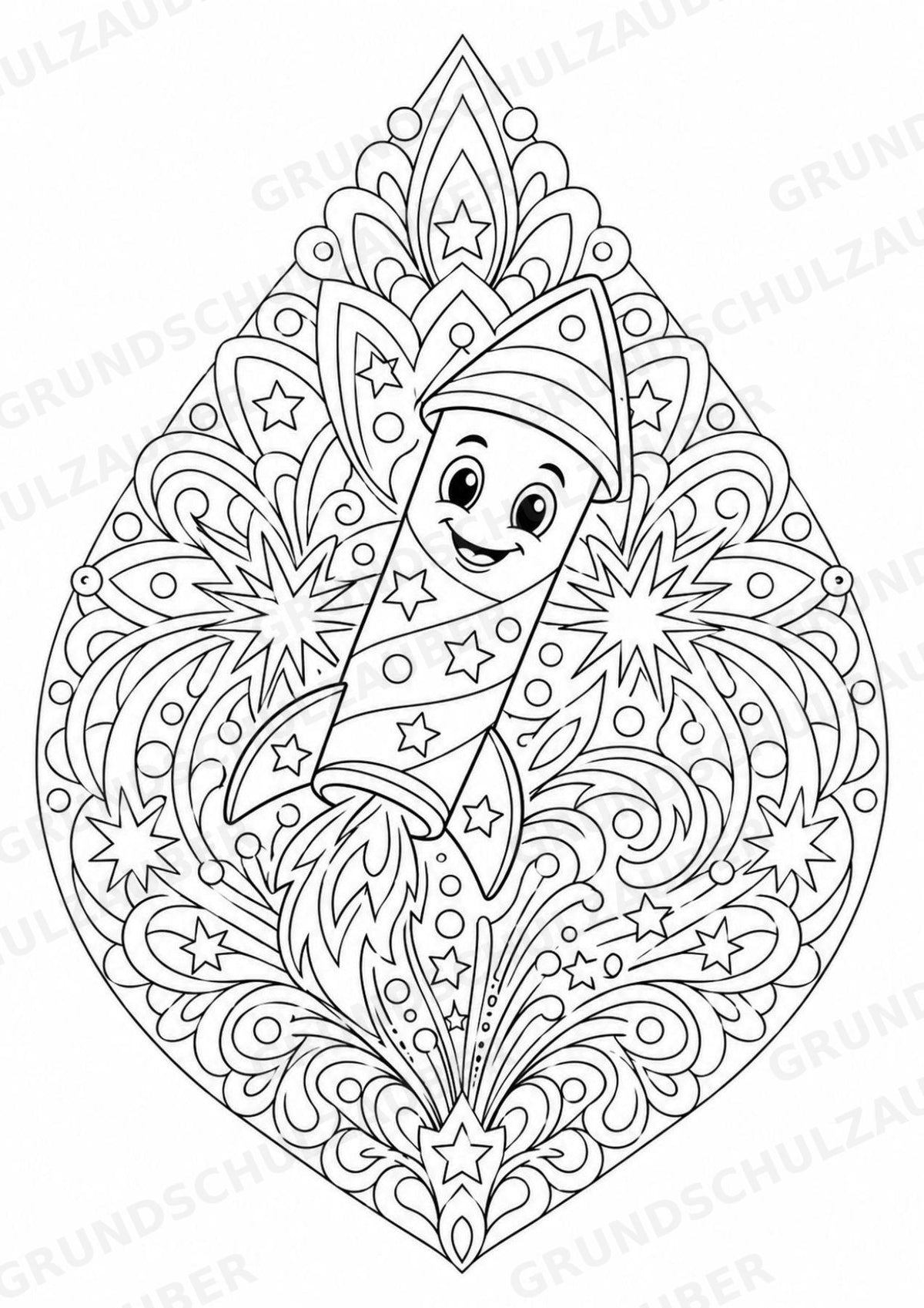 Silvester Mandalas Ausmalbilder – Feste und Feiertage – 15 Malvorlagen – Materialseite 2
