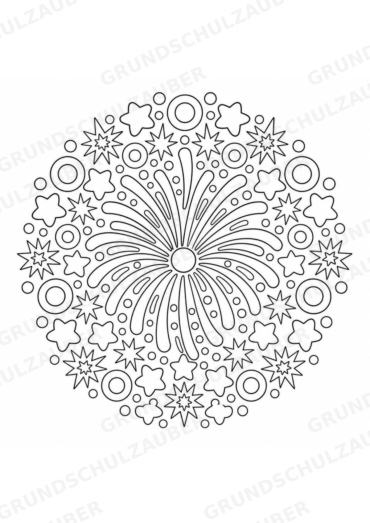 Silvester Mandalas Ausmalbilder – Feste und Feiertage – 15 Malvorlagen – Materialseite 3