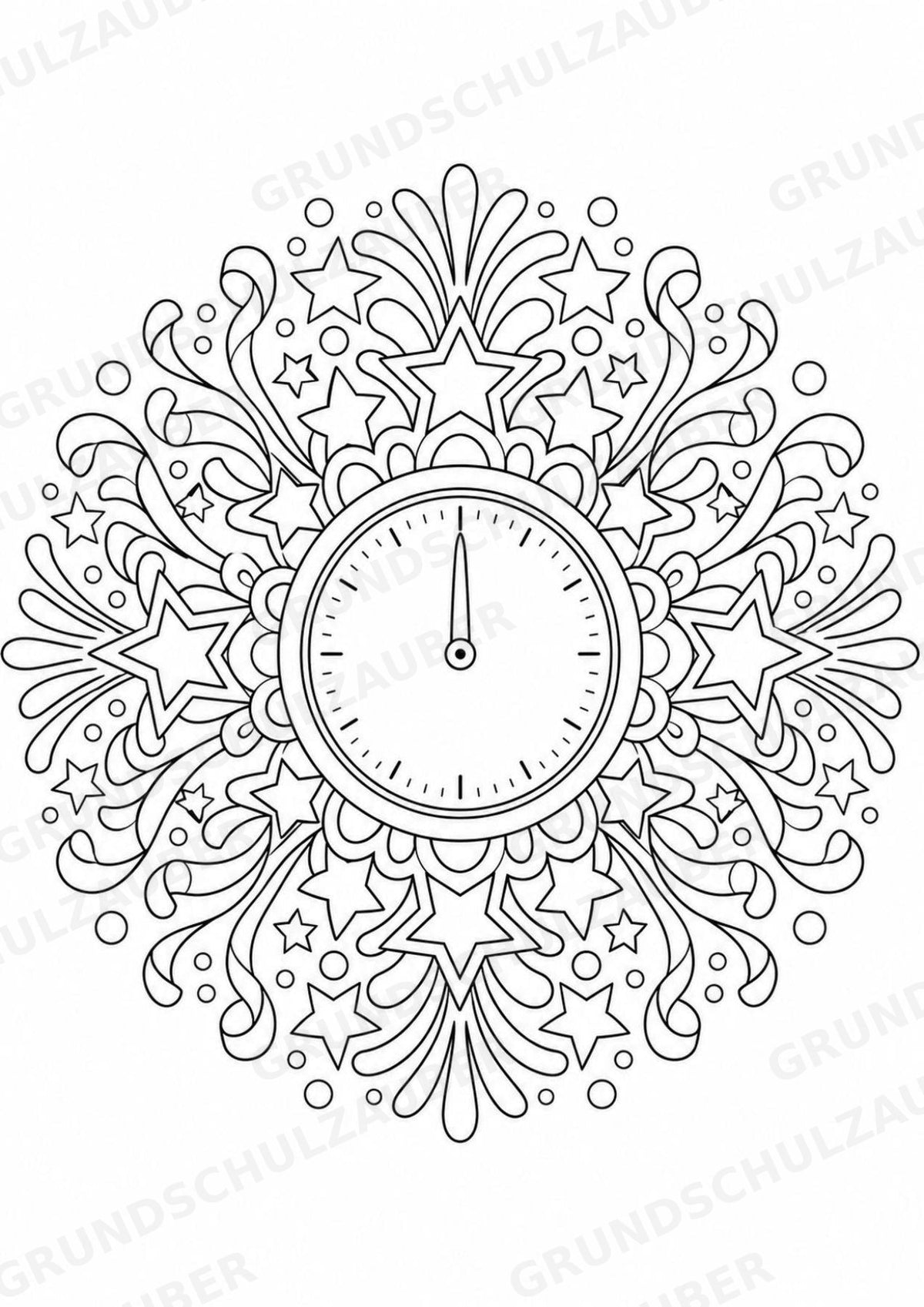Silvester Mandalas Ausmalbilder – Feste und Feiertage – 15 Malvorlagen – Materialseite 4