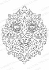 Silvester Mandalas Ausmalbilder – Feste und Feiertage – 15 Malvorlagen – Materialseite 9