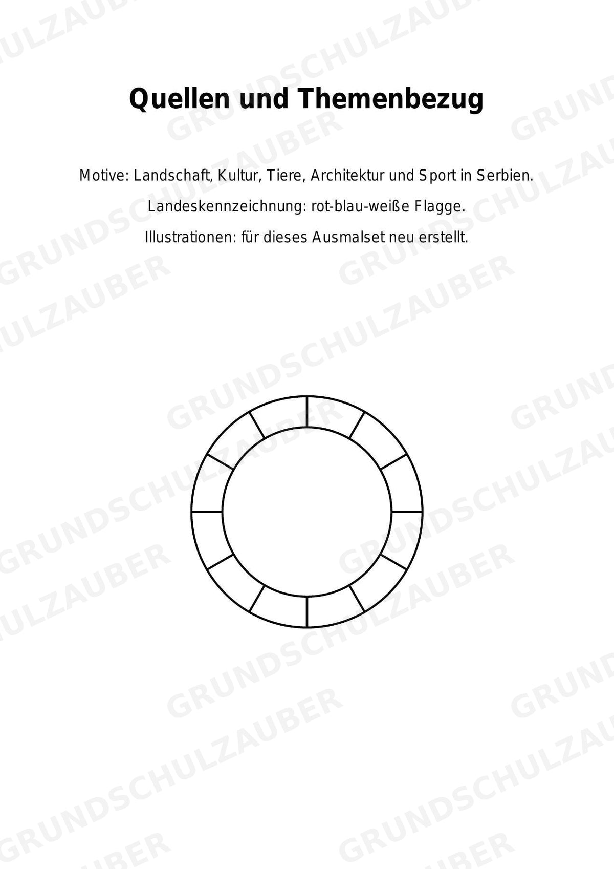 Serbien Mandalas Ausmalbilder – Länder und Kulturen – 15 Malvorlagen – Materialseite 16