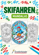 Skifahren Mandalas Ausmalbilder – Sport – 15 Malvorlagen – Cover