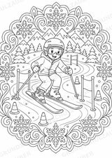 Skifahren Mandalas Ausmalbilder – Sport – 15 Malvorlagen – Materialseite 8