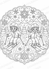 Skifahren Mandalas Ausmalbilder – Sport – 15 Malvorlagen – Materialseite 9