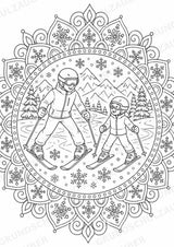 Skifahren Mandalas Ausmalbilder – Sport – 15 Malvorlagen – Materialseite 13