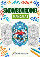 Snowboarding Mandalas Ausmalbilder – Sport – 15 Malvorlagen – Cover