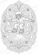 Snowboarding Mandalas Ausmalbilder – Sport – 15 Malvorlagen – Materialseite 5